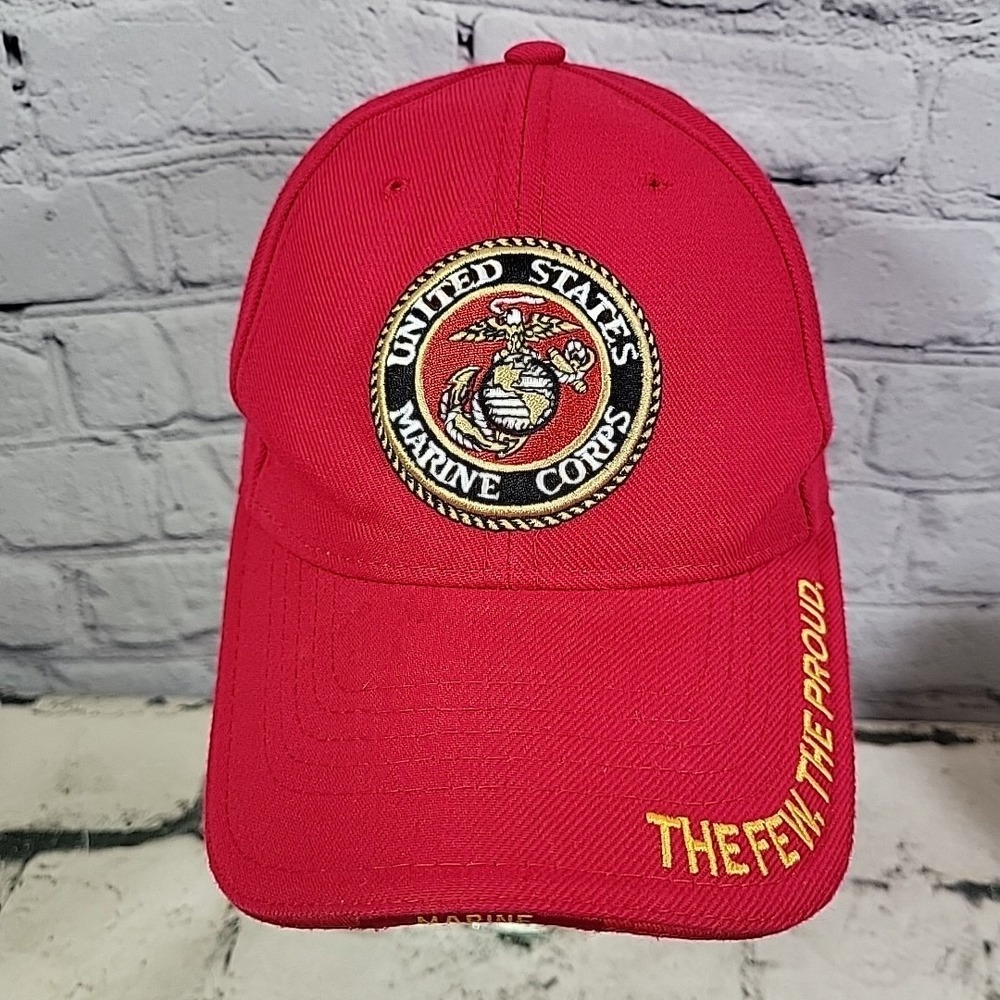 United States Marine Corps Hat The Few The Proud Mens Red Adjustable Ball Cap